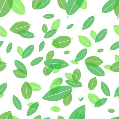 Naklejka premium Leaves seamless pattern, poster design template, vector illustration