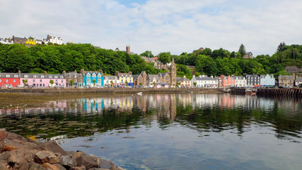 Tobermory Kirk on the harbour the capital of the Isle of Mull, Argyll and Bute, Inner Hebrides