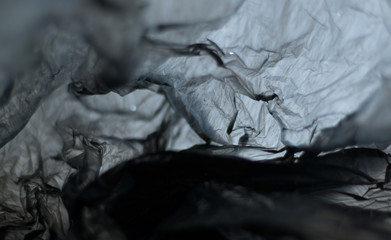 Texture garbage bag dark black abstract