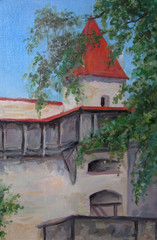 Fortress in Tallinn. old town, oil Paintings