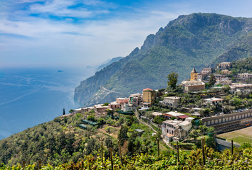 View of village  Montepertuso above Positano.