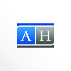 Initial Letter AH Square Logo Design