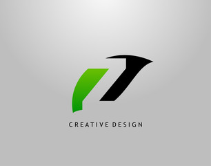 Z Letter Logo. Modern Abstract  of Initial Z With Simple Leave Shape. Eco Nature Concept Design.