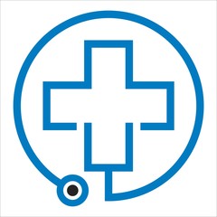 Obraz premium Medical health-care medical circle logo design template. vector illustration 