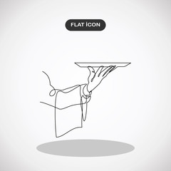 Hand Serving Tray of Food-continuous line drawing