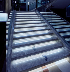 The stairs of the hotel