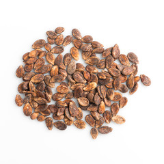 watermelon seeds. seeds close-up. seeds on a white background