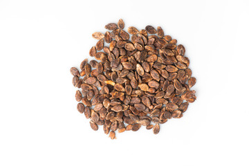 watermelon seeds. seeds close-up. seeds on a white background