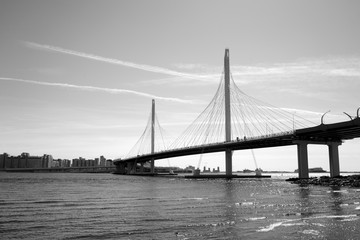 Cable bridge in Saint Petersburg.