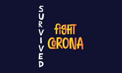 Coronavirus T-Shirt Design || Survived Fight Corona || Typography T-Shirt Design