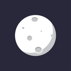 Moon. Flat style. Vector illustration
