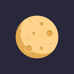 Moon. Flat style. Vector illustration
