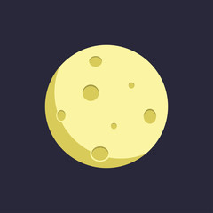 Moon. Flat style. Vector illustration
