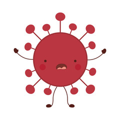 Covid 19 virus kawaii cartoon vector design