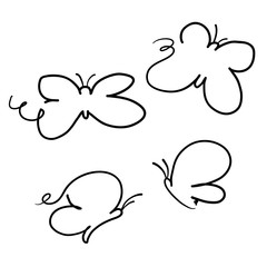 hand drawn doodle butterfly illustration icon