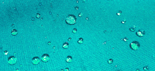 Blue waterproof membrane ,textile background ,with drops stock photos