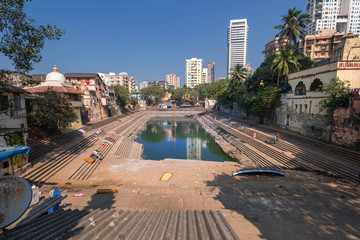 01/07/2020 Mumbai. India. Banganga tank ancient water tank in walkeshwar, Mumbai Malabar Hills...