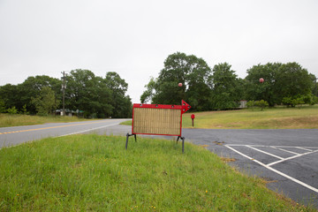 vintage sign with red arrow