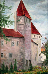 Fortress in Tallinn. old town, oil Paintings