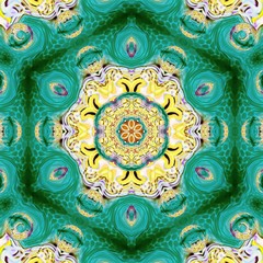 Mandala abstract colorful background with flowers
