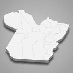 Para 3d map state of Brazil Template for your design