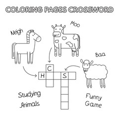 Farm Animals Coloring Book Crossword