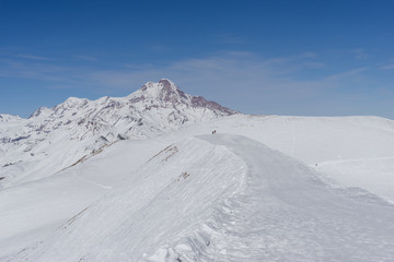 Caucasus mountain under a beautiful sky