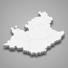 alpes cote d'azur 3d map region of France Template for your design