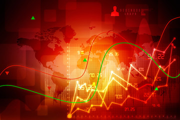 2d rendering Stock market online business concept. business Graph 