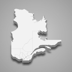 quebec 3d map province of Canada Template for your design