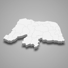 Fototapeta premium rio grande do norte 3d map state of Brazil Template for your design