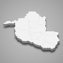 Obraz premium rondonia 3d map state of Brazil Template for your design