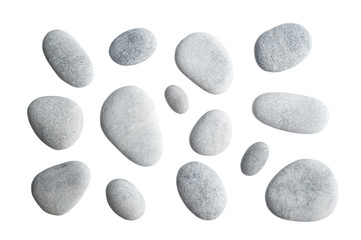 Grey pebbles isolated