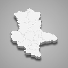 saxony anhalt 3d map state of Germany Template for your design