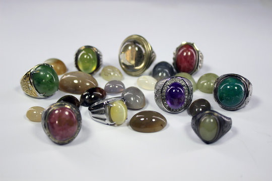 multicolour ring stone collection. aqeeq stone. holy stone.