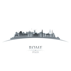 Rome Italy city silhouette white background