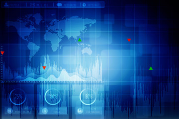 2d rendering Stock market online business concept. business Graph 
