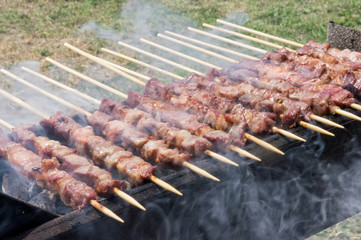 Traditional italian arrosticini - skewers of lamb