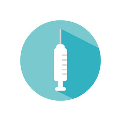 medical syringe icon, block style