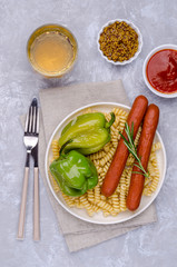 Pasta with sausages