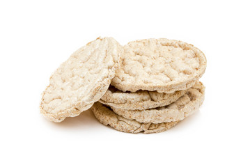 Cereal puffed sandwiches isolated on white background