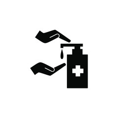 Wash your hands with a hand sanitizer. For educational icons or symbols for handling the covid-19 outbreak