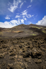 Etna Volcano in a hot sunny summer day, Sicily, Italy