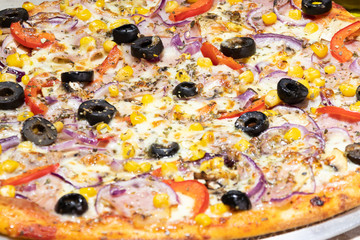 Vegetable pizza vegetarian with ingredients