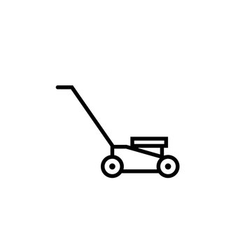 Lawn mower outline icon. Clipart image isolated on white background