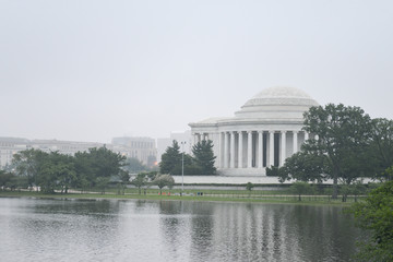 Jefferson Memorial on a foggy day - Washington D.C. United States of America