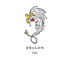 The illustration - the logo with beautiful dragon.
