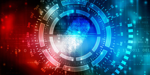 Fingerprint Scanning Technology Concept 2d Illustration