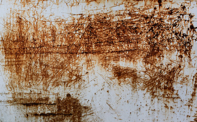 closeup picture of the texture of the scratched rusty metal sheet painted in old vintage light blue peeled off paint concept for street-wear website  shop background