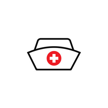 Medical nurse hat outline icon. Clipart image isolated on white background